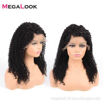 22 Inch Brazilian Jerry Curly Human Hair 13X6 Super Thin Skin Lace Transparent Wig